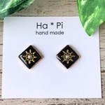 再販▷ミニ ネイティブ スクエア【ブラック】ピアス /イヤリング