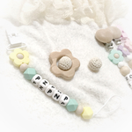 ♡名入れ♡歯固めおしゃぶりホルダー♡イエロー♡