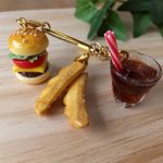 ハンバーガーセット☆のワイヤーキーリング