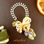 saly☆おめかしクマ姫のバッグチャーム