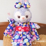 ステラルーの浴衣🐰七色朝顔柄 紺色　Ｓサイズヌイグルミ用コスチューム