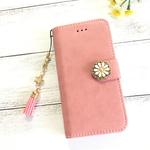 タッセル&ビジュー♡手帳型iPhoneケース スモークピンク
