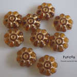 9mm topas *gold flower  チェコビーズ 12個