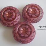 18mm antique pink *bronze  round & flower  チェコビーズ 2個