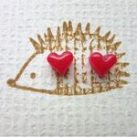【再々販】小さなハートのぷっくりピアス（赤）