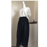 8月セール✨ストレッチ綿麻丸みのあるワイドパンツ