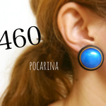 460＊一点物！イージアンブルー×ウッド イヤリング ピアス ハンドメイド