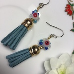 フラワーアイ☆タッセルピアス