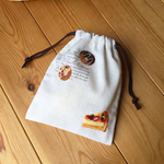  スイーツ柄の羊毛刺繍 巾着☆☆フルーツタルトタルト☆☆