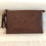 【再入荷】牛革製通帳ケース〈ペイズリー型押し〉