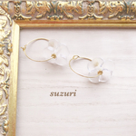 再販2❤️クリアフラワーフープピアス