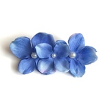 紫陽花のバレッタリボン（ブルー）