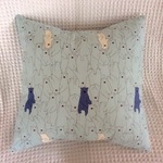 🍀青いクマと仲間たち🍀クッションカバー⭐️サックス