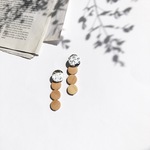 metal×wood 3beads earring