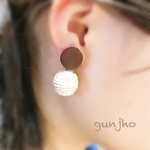 夏。ラタン×ウッド  ノンホールピアス