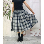 大人可愛い＊ 播州織 綿麻ブロックチェックデザインスカート  スカート 