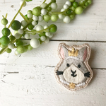 ぺたんこ刺繍ブローチ 姫様