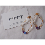 dry flower ×mokumoku pierce ドライフラワー×mokumokuピアス3(アリッサム/勿忘草)