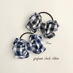 【受注製作 208】gingham check ribbon ♡選べる2色♡選べる資材