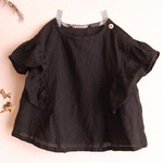 LINEN フリルチュニック *ブラック*　size 80