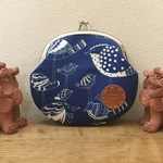 ＊受注製作＊ポーチとお揃いがま口☆ブルーバード