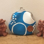 新作☆ポーチとお揃いがま口☆スカイブルー