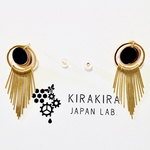 送料無料 神秘的な三日月と光背のモードピアス