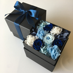 ★Flower Box★プリザーブドフラワーボックス★ロイヤルブルーSサイズ☆アイスブルー涼しげ夏色