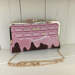 がま口長財布ポシェット＊チョコ柄pink＊