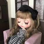 ネオブライス用大きめリボンカチューシャ（ブラック）