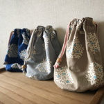 [＊各一点限り＊バケツ型カゴSサイズ用 インナー巾着(サンドベージュ)