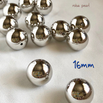 国産🗝シルバー ビーズ 16mm 穴あき  貫通 