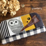 フクロウのダブルファスナー長財布