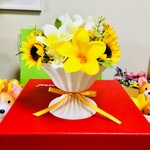 プルメリアとひまわりのパフェアレンジ🌻