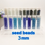 【選べる】glass seed beads 8/0  ３㎜  3本set 《sb-2》