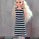 ノースリーブボーダーワンピース　ブラック＊リカちゃん