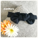 ネイビー結びリボン ヘアバンド