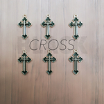 送料無料 CROSS BLACK charm ～6pcs～ クロス ブラック チャーム 十字架