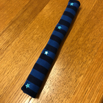 ふわふわ水筒紐カバー 青ボーダー🎶
