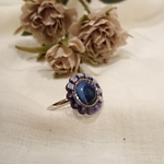 【再販】涼しげなクリア×ブルーのボタンリング💍