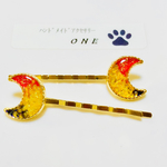 レジン 月 ヘアピン