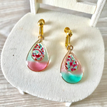 🆕しずくのイヤリング レッド×グリーン A