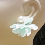ピアスキャッチ 紫陽花 　加工用３点セットパーツ　キャンディーグリーン