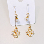 18金 ラッキークローバーデザインピアス
