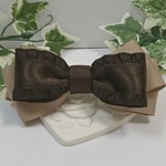 【送料込み】torte ❇  brown&beige  リボンバレッタ         