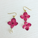 赤紫アジサイのピアス