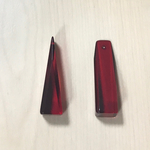 VINTAGE RED CLEAR TRIANGLE ACRYLIC BEADS