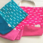  ［j様オーダー品 ] リボン柄きんちゃく袋