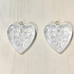 VINTAGE CRYSTAL CLEAR HEART ACRYLIC CHARM