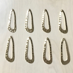 GOLD PLATE DROP FLAME CHARM PARTS